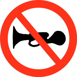 Utilisation du klaxon interdite.