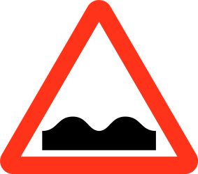 Warning for a bad road surface.