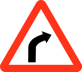 Alerta para uma curva à direita.