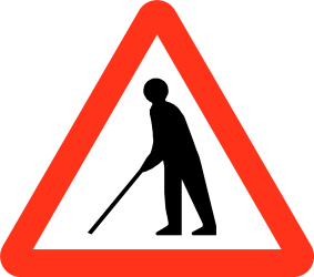 Warnung vor einem Sprung in die Straße.