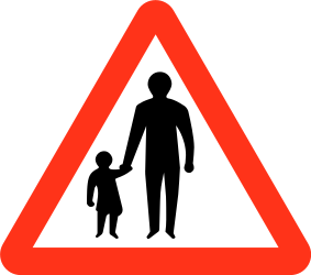 Advertencia para peatones.