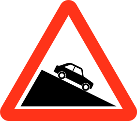 Warning for a steep descent.