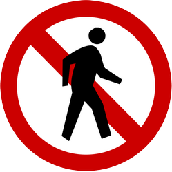 Fußgänger verboten.