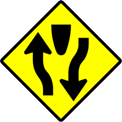 Предупреждение о разделенной дороге.