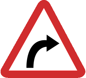 Warning for a curve to the right.