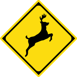 Предупреждение о скрещивании оленей.