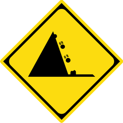 Предупреждение о падающих камнях.