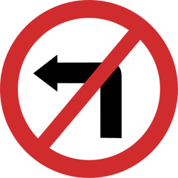 Поворот налево запрещен.