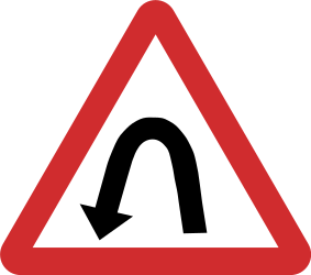 Warning for an uncontrolled Y-crossroad.