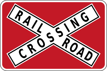 Aviso para cruzamento de via férrea com 1 via férrea.