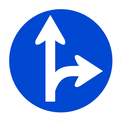 Conducir de frente o girar a la derecha es obligatorio.