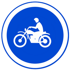 Chemin obligatoire pour les motocyclettes.
