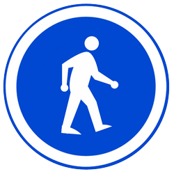 Caminho para pedestres obrigatório.