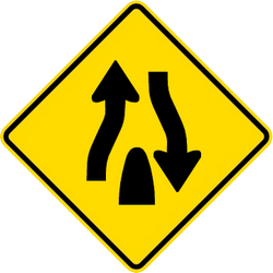 Warning for a divided road.
