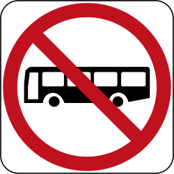 Ônibus proibidos.