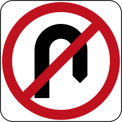 Está prohibido dar la vuelta (cambio de sentido).