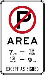 Début de zone où le stationnement est interdit.