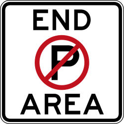 Einde van de zone waar parkeren verboden is.