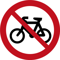 Cyclists prohibited.