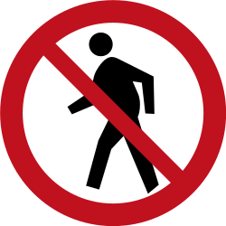 Fußgänger verboten.