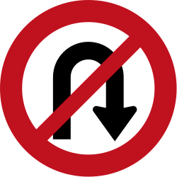 Turning around prohibited (U-turn).