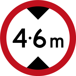 Vehicles higher than indicated prohibited.