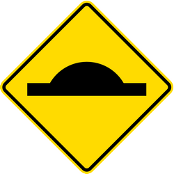 Warning for a speed bump.