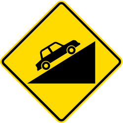Warning for a steep ascent.