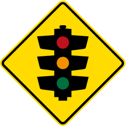 Warning for a traffic light.
