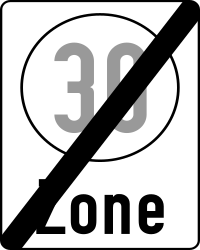 End of the zone with speed limit.