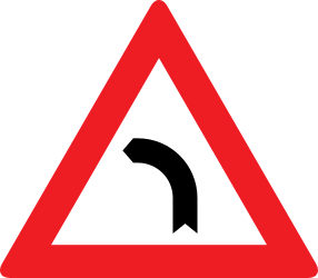 Warnung vor einer Kurve nach links.