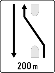 Temporary change in the direction of the lanes.