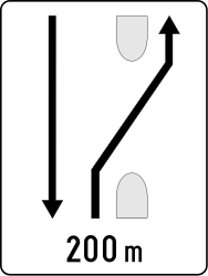 End of the changed direction of the lanes.