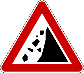 Warning for a dip in the road.