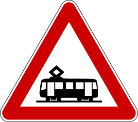 Warning for trams.