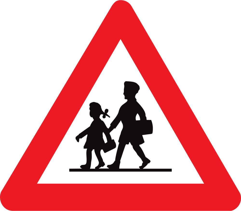 Warnung für Kinder.
