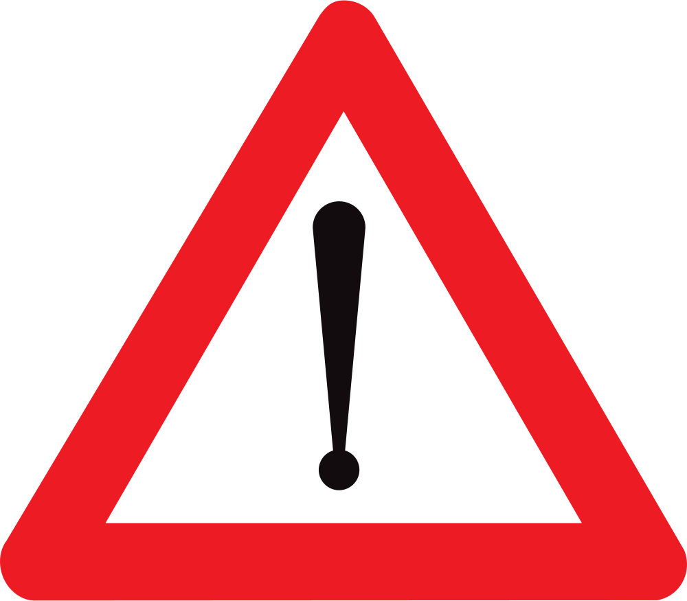 Warnung vor einer Gefahr ohne spezifisches Verkehrszeichen.