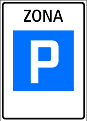 Begin of a parking zone.
