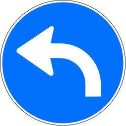 Virar à esquerda é obrigatório.