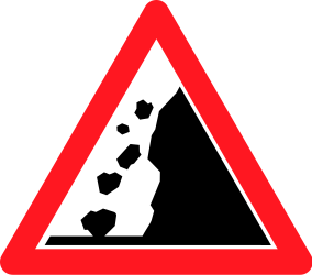 Warning for falling rocks.