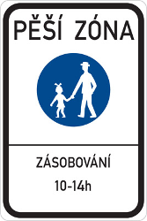 Begin of a zone for pedestrians.