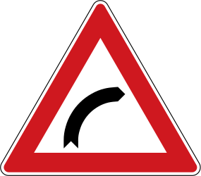 Warning for a curve to the right.