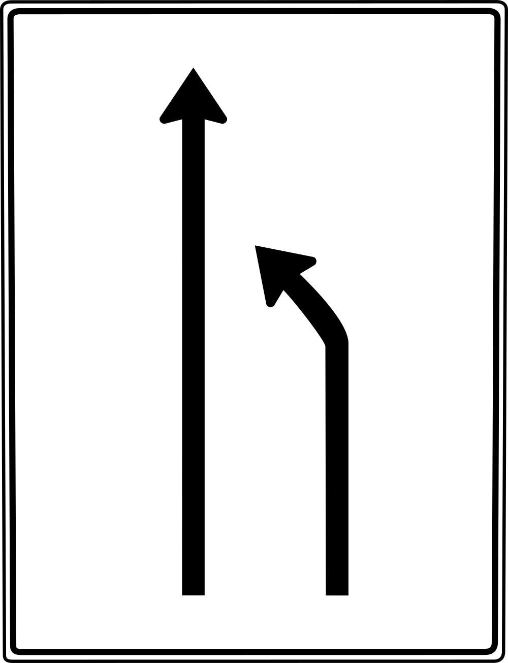 End of the lane for cyclists.