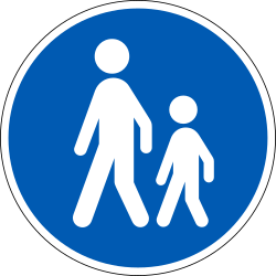 Obligatorischer Weg für Fußgänger.