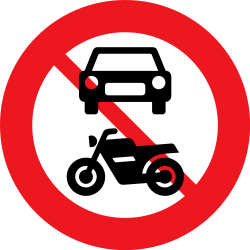 Prohibido motocicletas y automóviles.