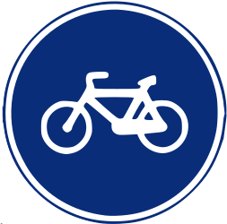 Bisikletçiler için zorunlu yol.