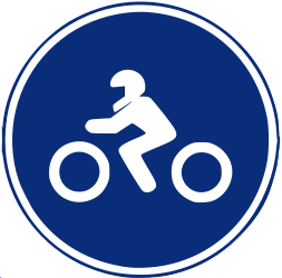 Obligatorischer Weg für Motorräder.