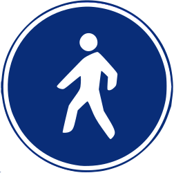 Obligatorischer Weg für Fußgänger.