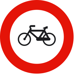 Radfahrer verboten.