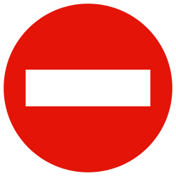 Dirección prohibida (carretera con tráfico de un solo sentido).